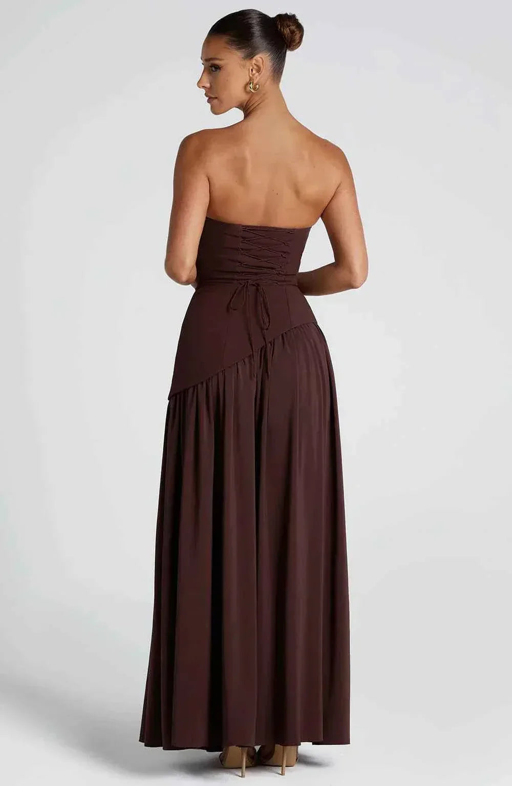 Luxe Maxi Avondjurk Met Sjaal En Strapless Hals