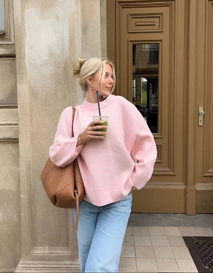 Julia | Trendy Pink Oversized Sweater