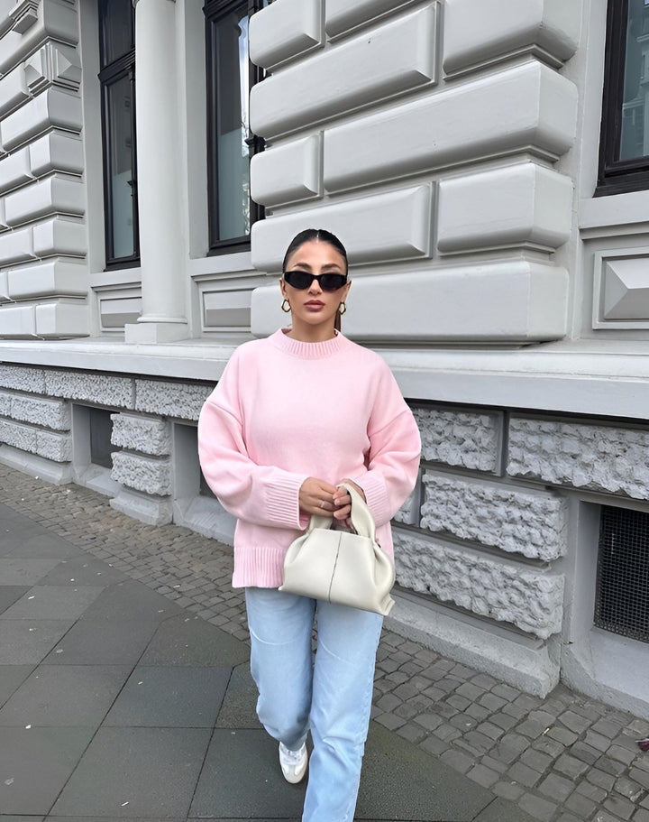 Julia | Trendy Pink Oversized Sweater
