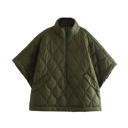 Flavia | Oversized Gewatteerde Poncho-Jas