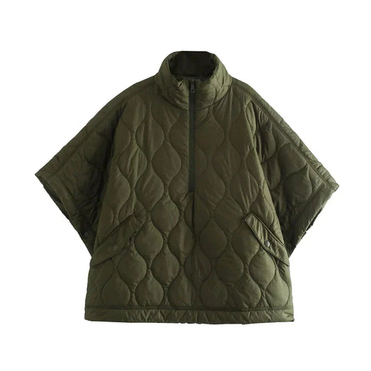 Flavia | Oversized Gewatteerde Poncho-Jas
