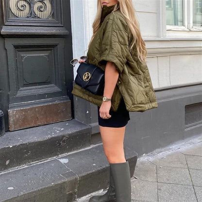 Flavia | Oversized Gewatteerde Poncho-Jas