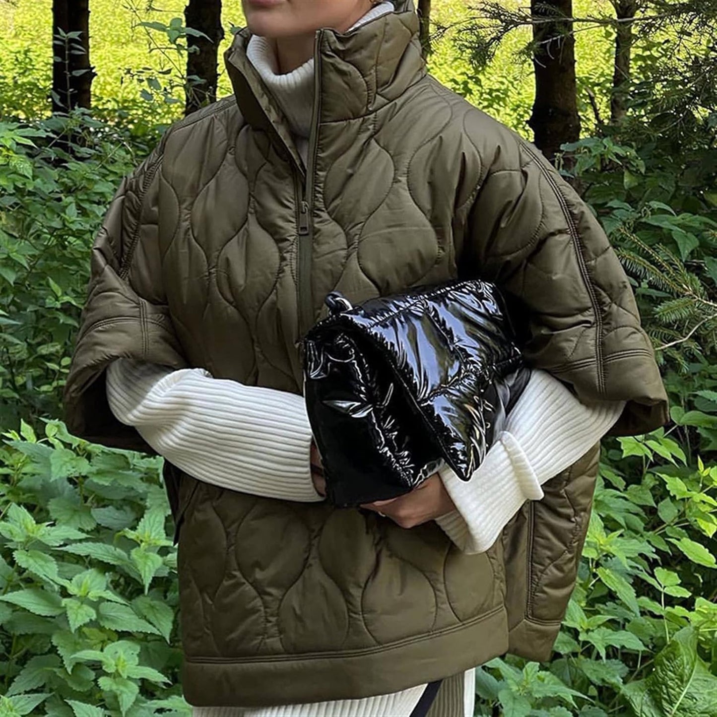 Flavia | Oversized Gewatteerde Poncho-Jas