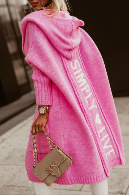 Oversized Lang Dames Vest met Capuchon en Print