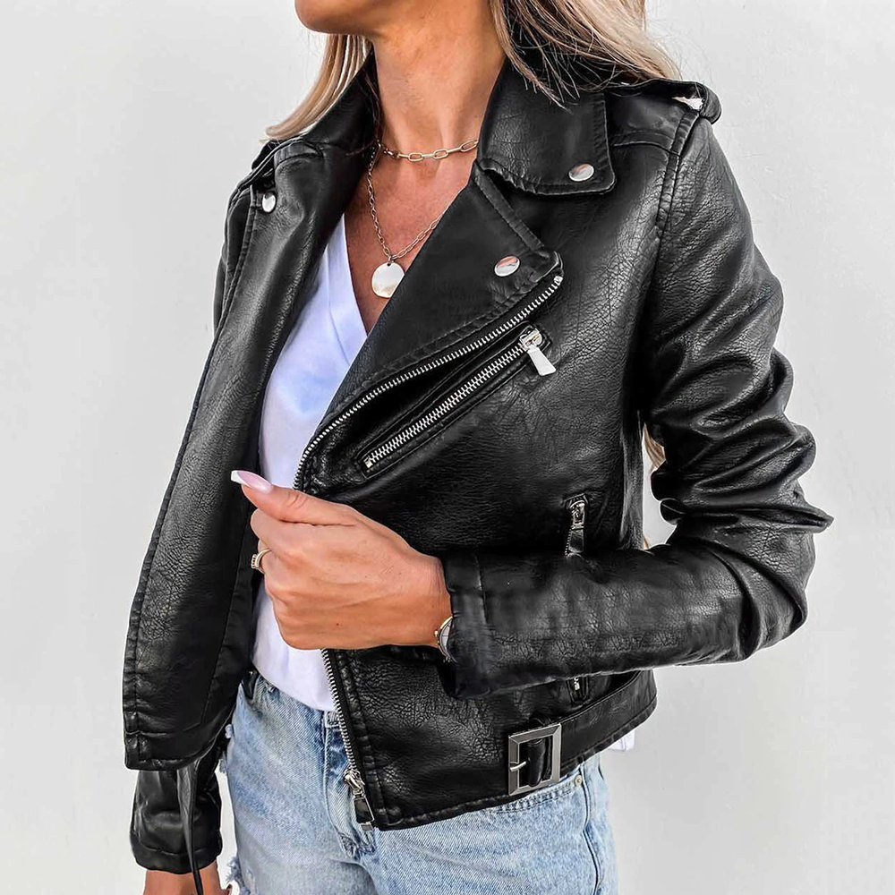 Miriam | Blouson motard classique en cuir