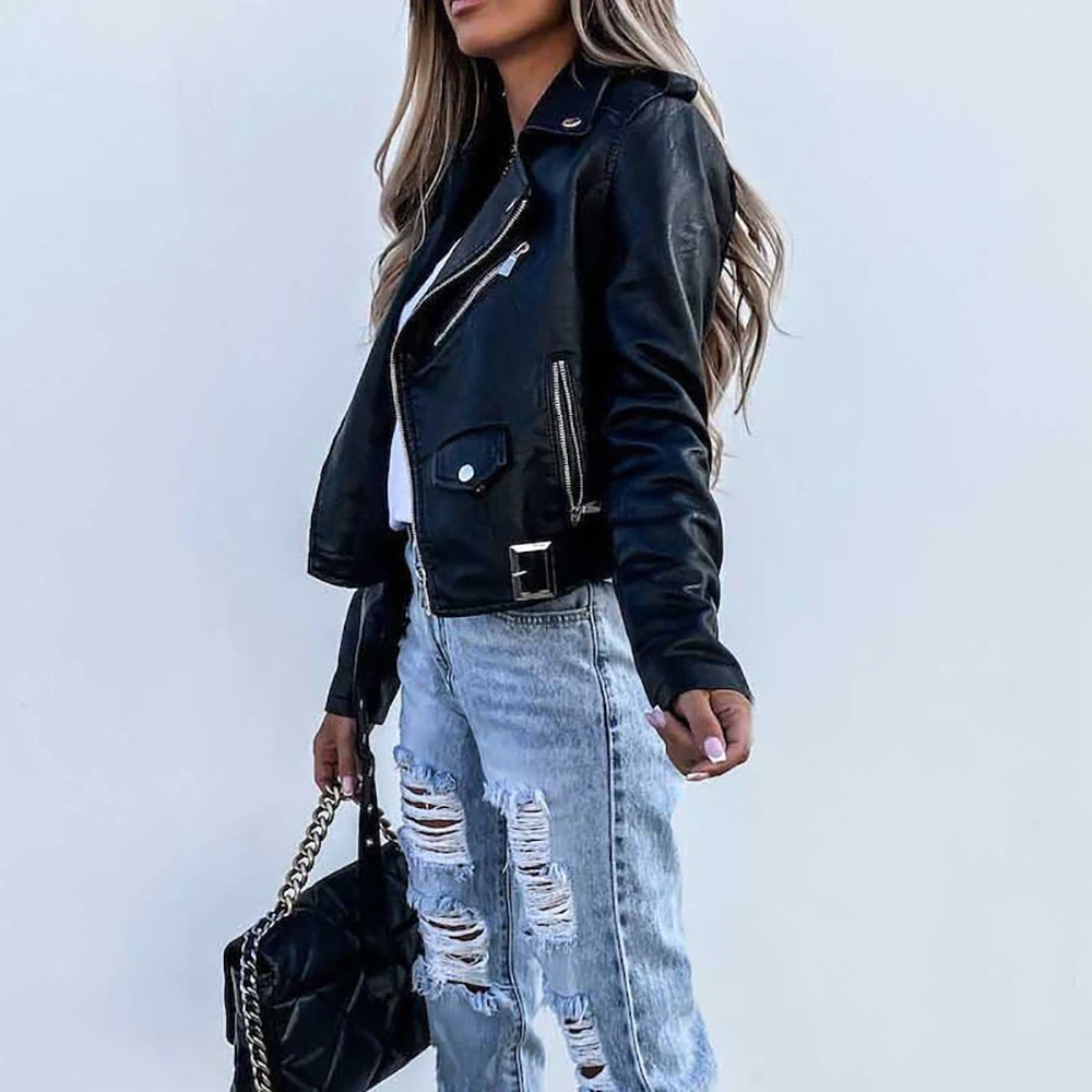 Miriam | Blouson motard classique en cuir