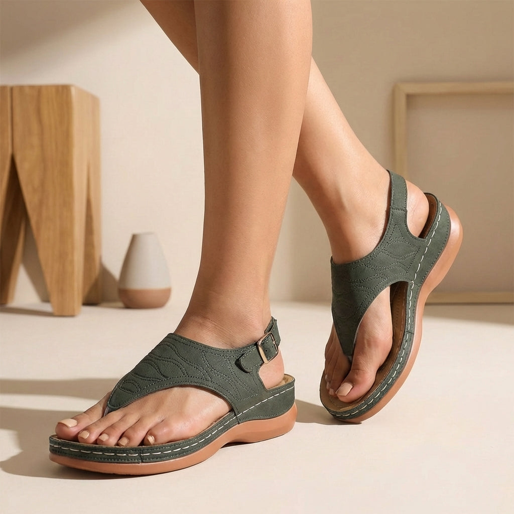 Comfortable Orthopedic Women's Sandals With Buckle Closure