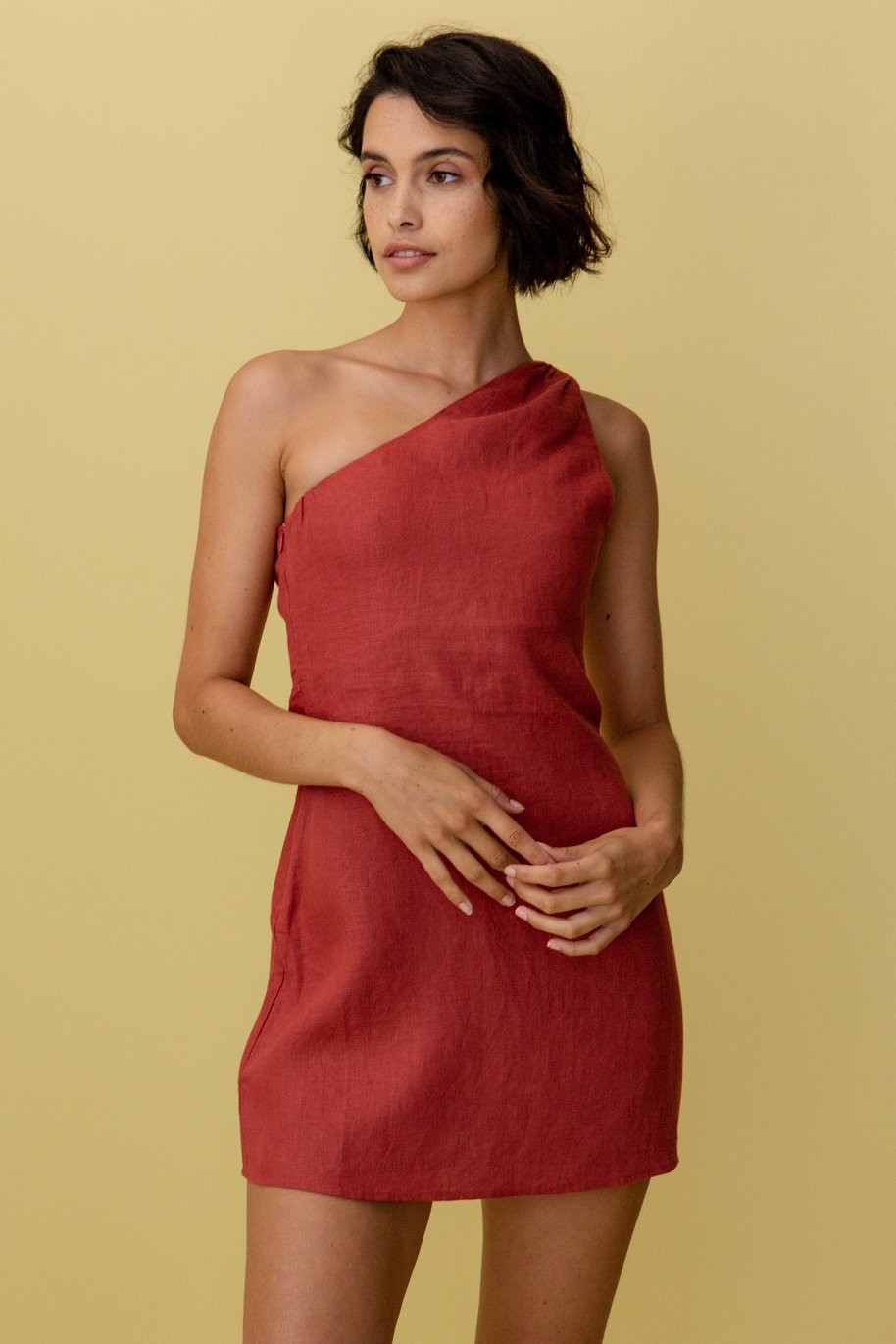 Amica | Elegante One-Shoulder Mini Jurk