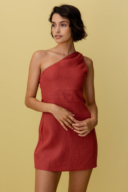 Amica | Elegante One-Shoulder Mini Jurk