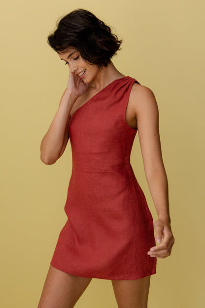 Amica | Elegante One-Shoulder Mini Jurk