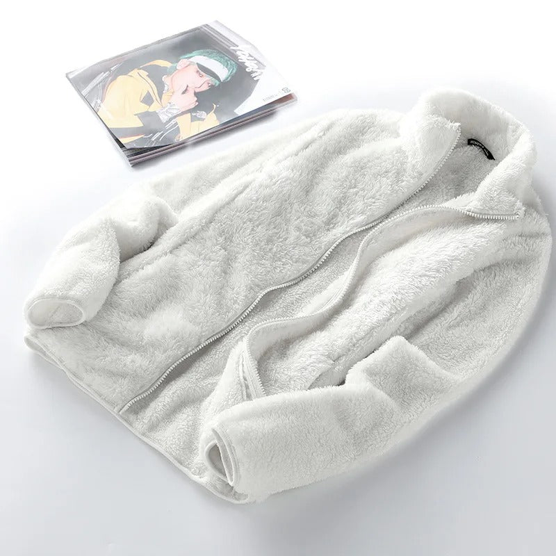 Soft Warm Women's Fleece Vest with High Collar and Zipper