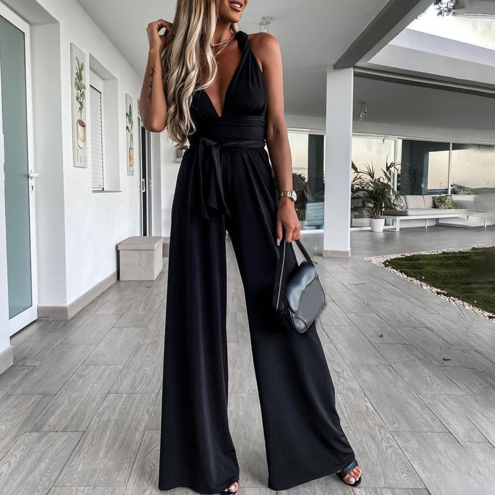 Regina | Elegante Wide Leg Dames Jumpsuit met Strikceintuur