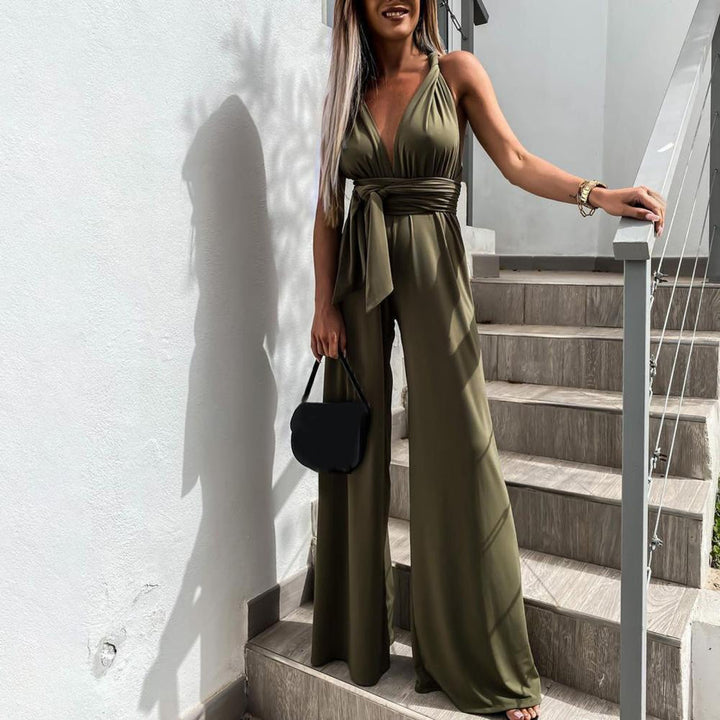 Regina | Elegante Wide Leg Dames Jumpsuit met Strikceintuur
