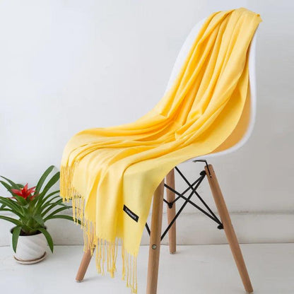 Luxe Warme Kasjmier Sjaal met Franjedetail