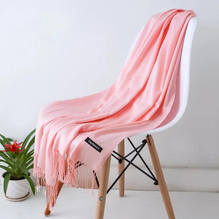 Écharpe en cachemire chaude et luxueuse avec franges