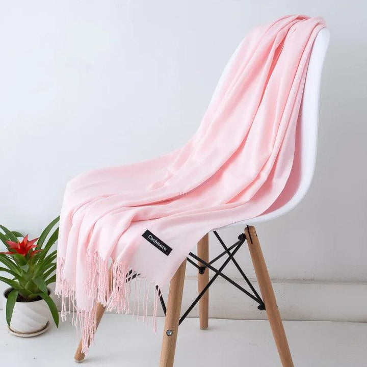 Luxe Warme Kasjmier Sjaal met Franjedetail