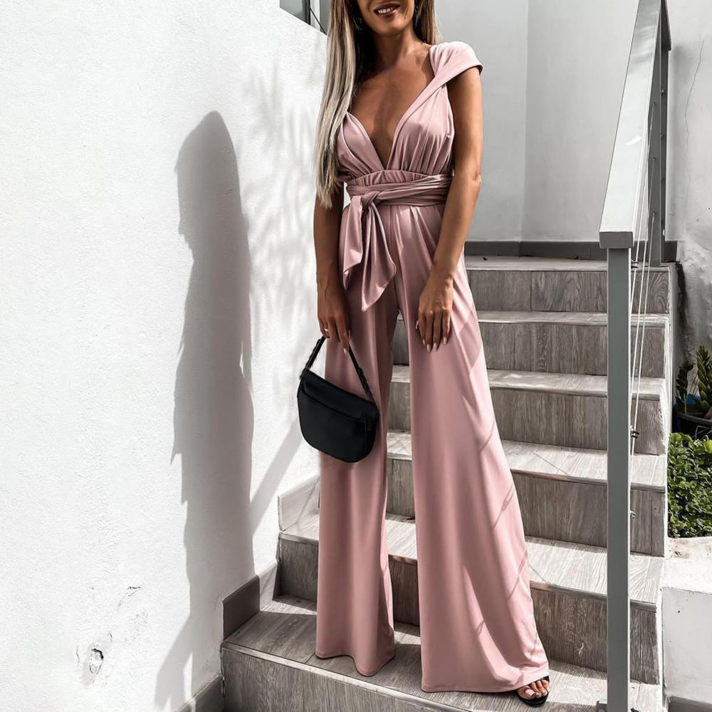 Regina | Elegante Wide Leg Dames Jumpsuit met Strikceintuur