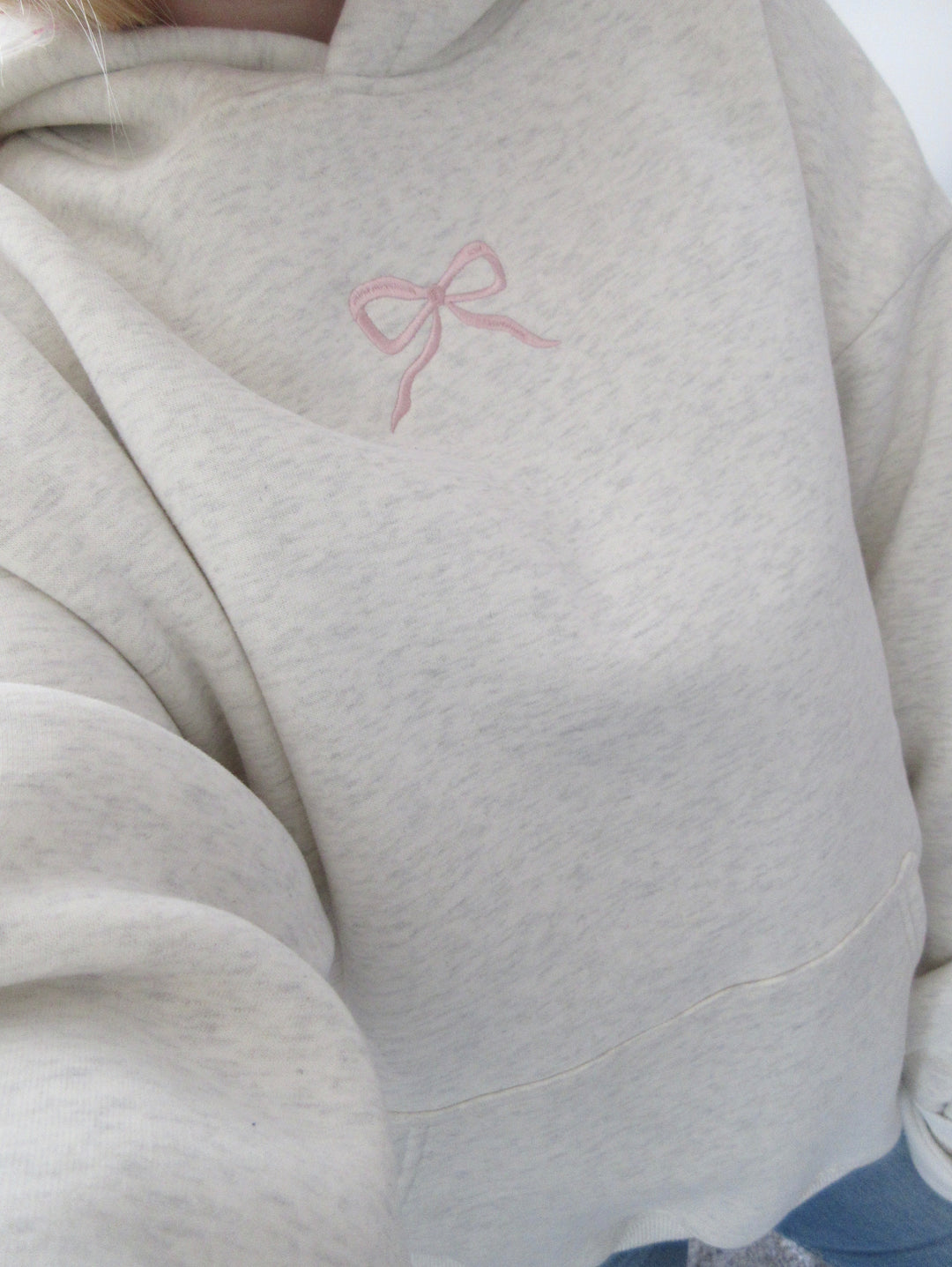 Soft Oversized Bow Hoodie with Hood