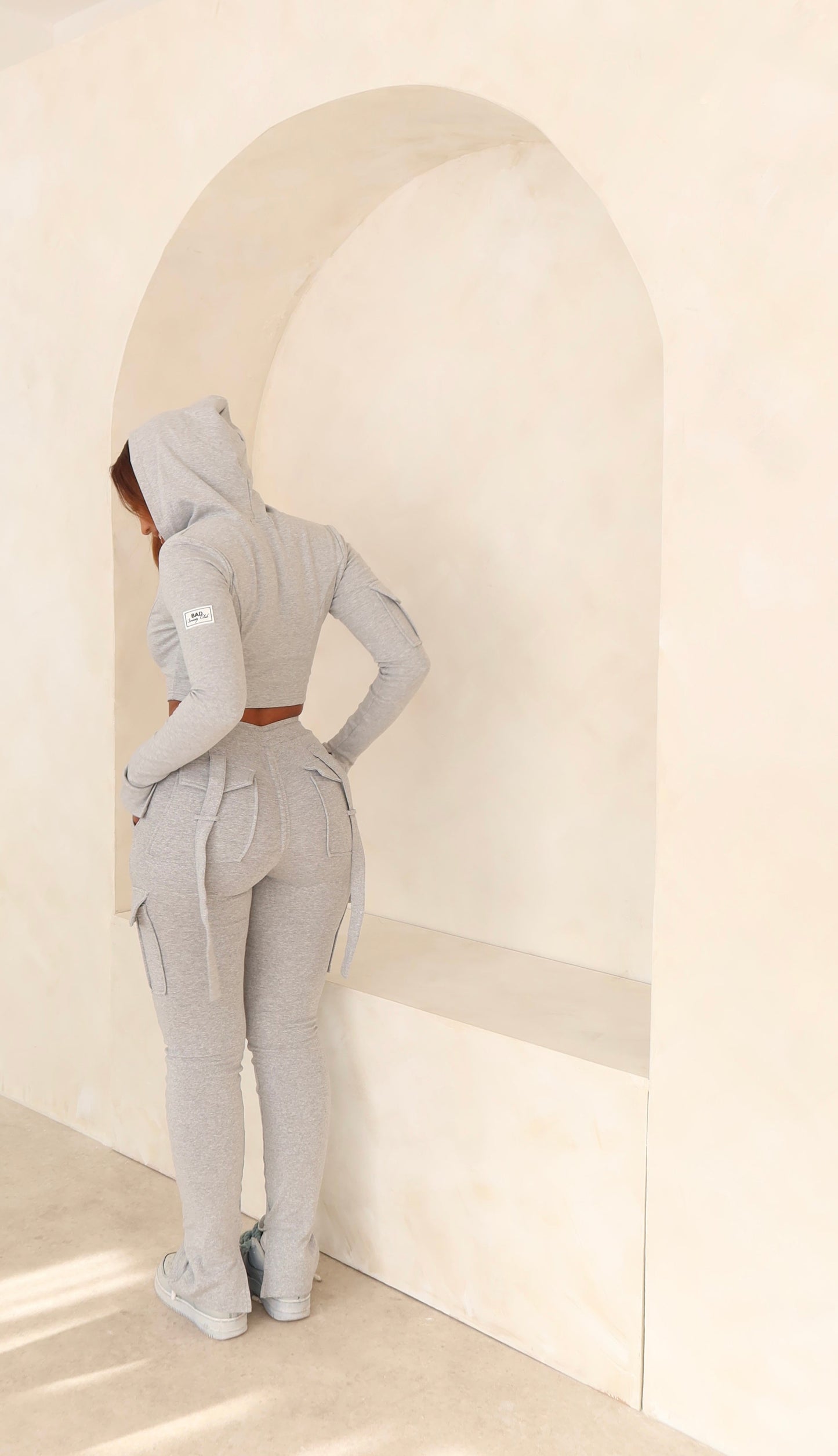 Casual Dames Loungewear Set met Cropped Hoodie en Joggingbroek