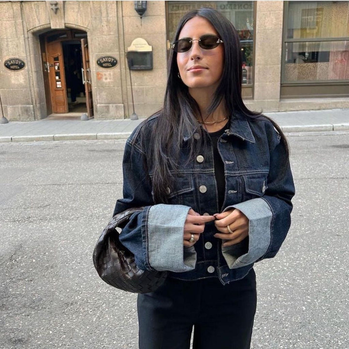 Katie | Ensemble coordonné en denim avec jean à jambes larges