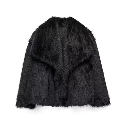 Luxe zachte dames jas met elegant faux fur design