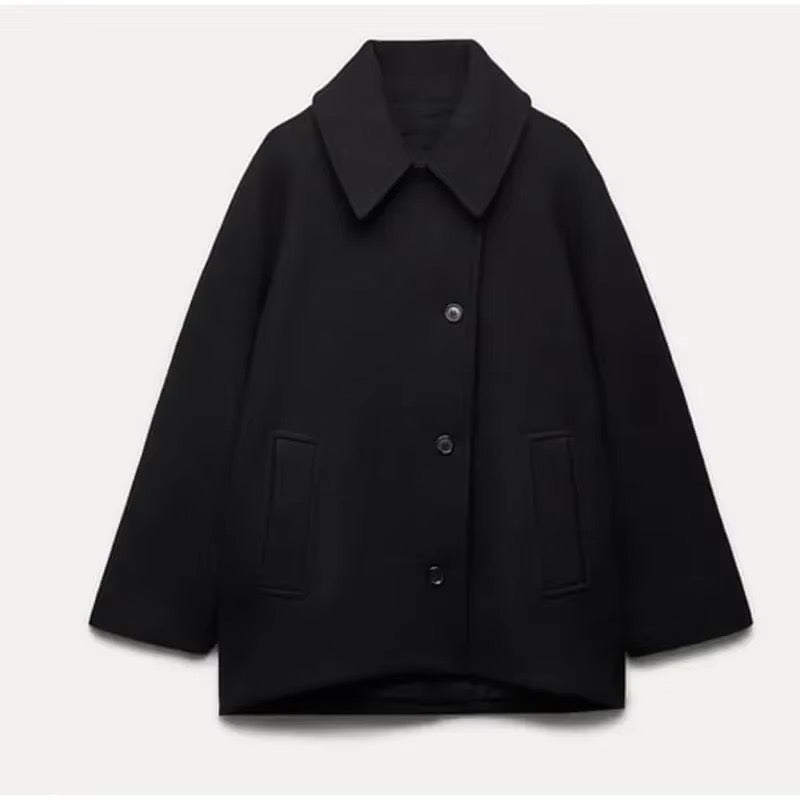 Chique elegante dames jas met korte getailleerde pasvorm
