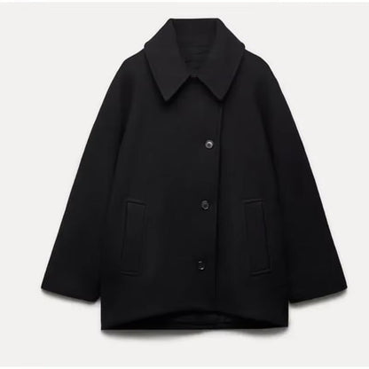 Chique elegante dames jas met korte getailleerde pasvorm