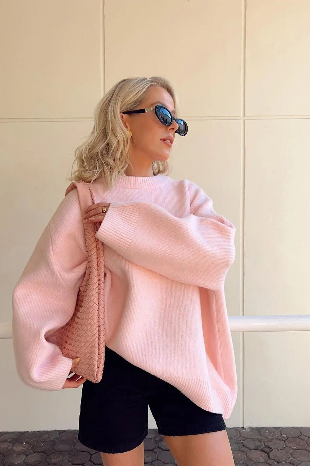 Julia | Trendy Pink Oversized Sweater