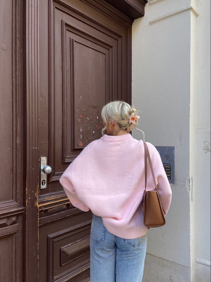 Julia | Trendy Pink Oversized Sweater