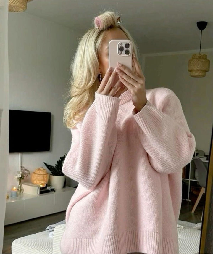Julia | Trendy Pink Oversized Sweater