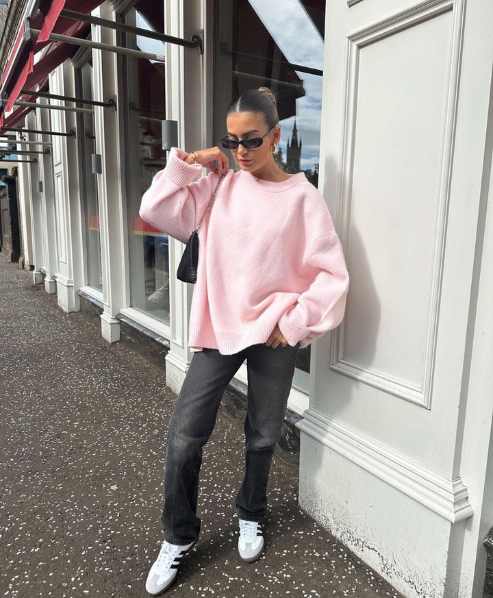 Julia | Trendy Pink Oversized Sweater