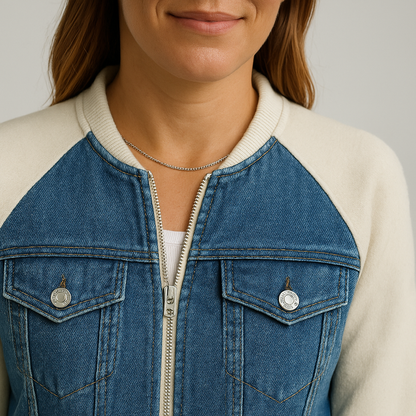 Stijlvolle Denim Jas met Zachte Mouwen voor Vrouwen