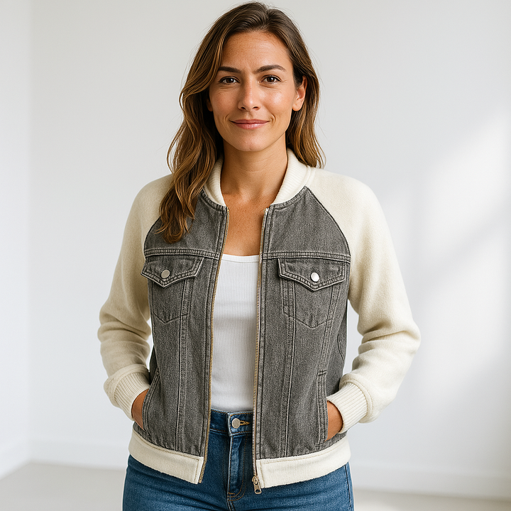 Stylish Denim Jacket with Soft Sleeves for Women