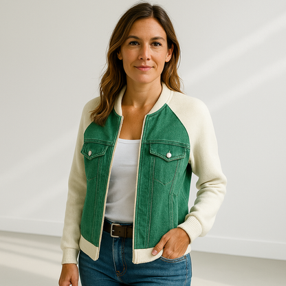 Stijlvolle Denim Jas met Zachte Mouwen voor Vrouwen