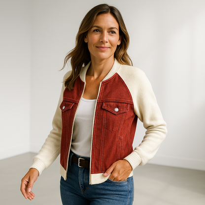 Stijlvolle Denim Jas met Zachte Mouwen voor Vrouwen