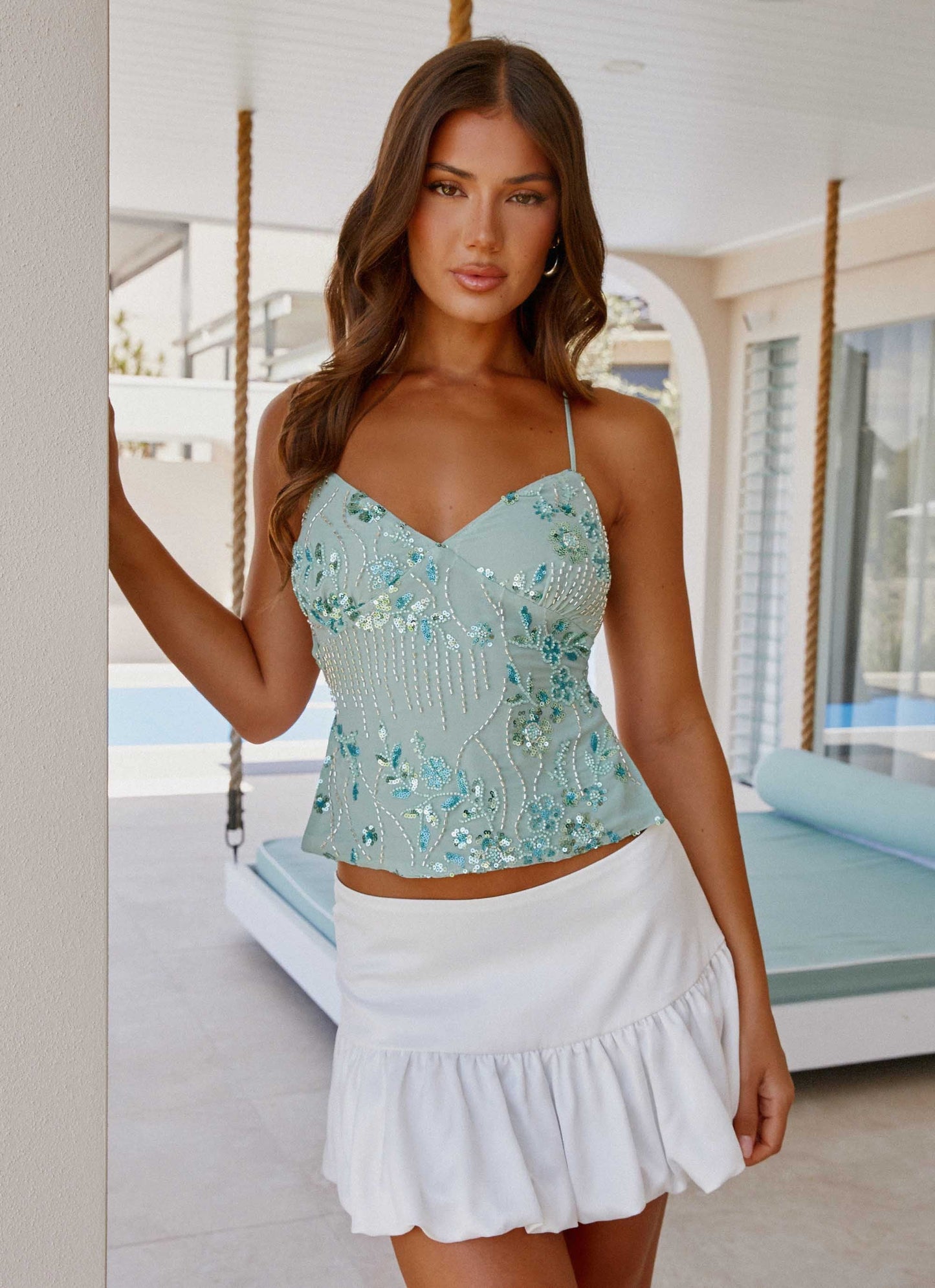 Nora | Zomerse Sequin Cami Top