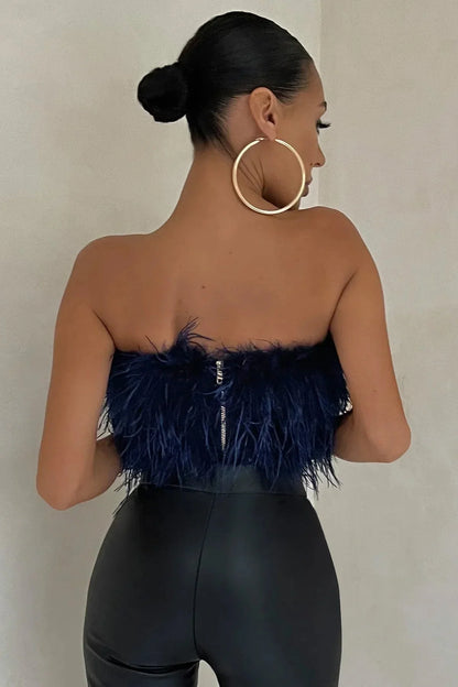 Genevieve | Feather Crop Top