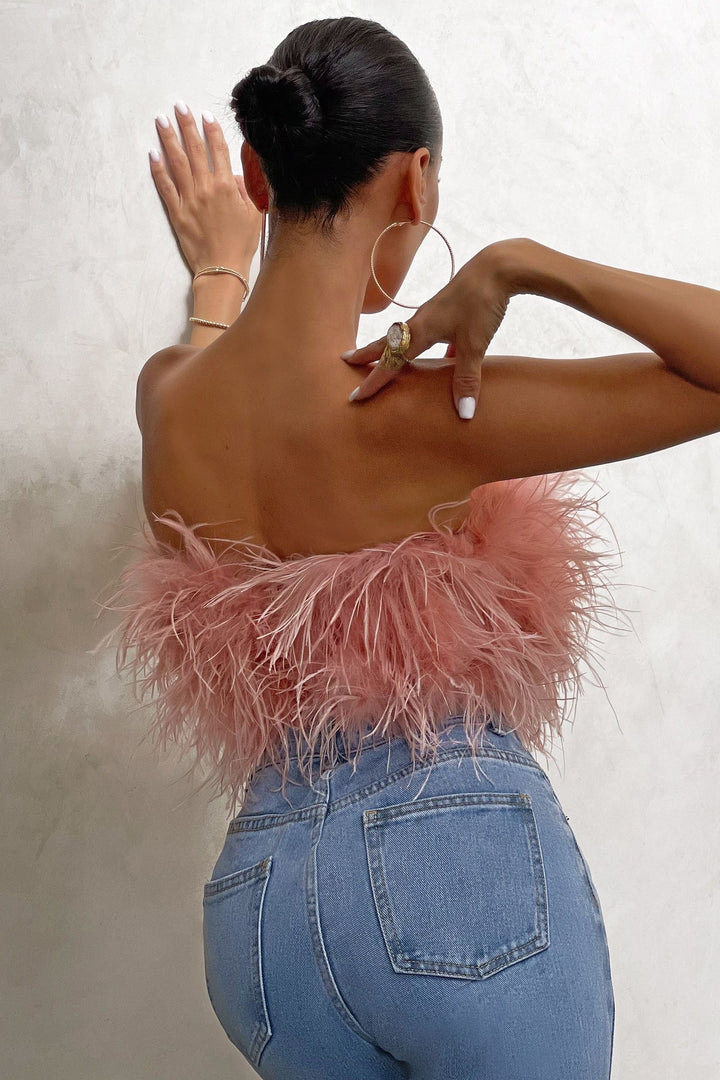 Genevieve | Crop top à plumes
