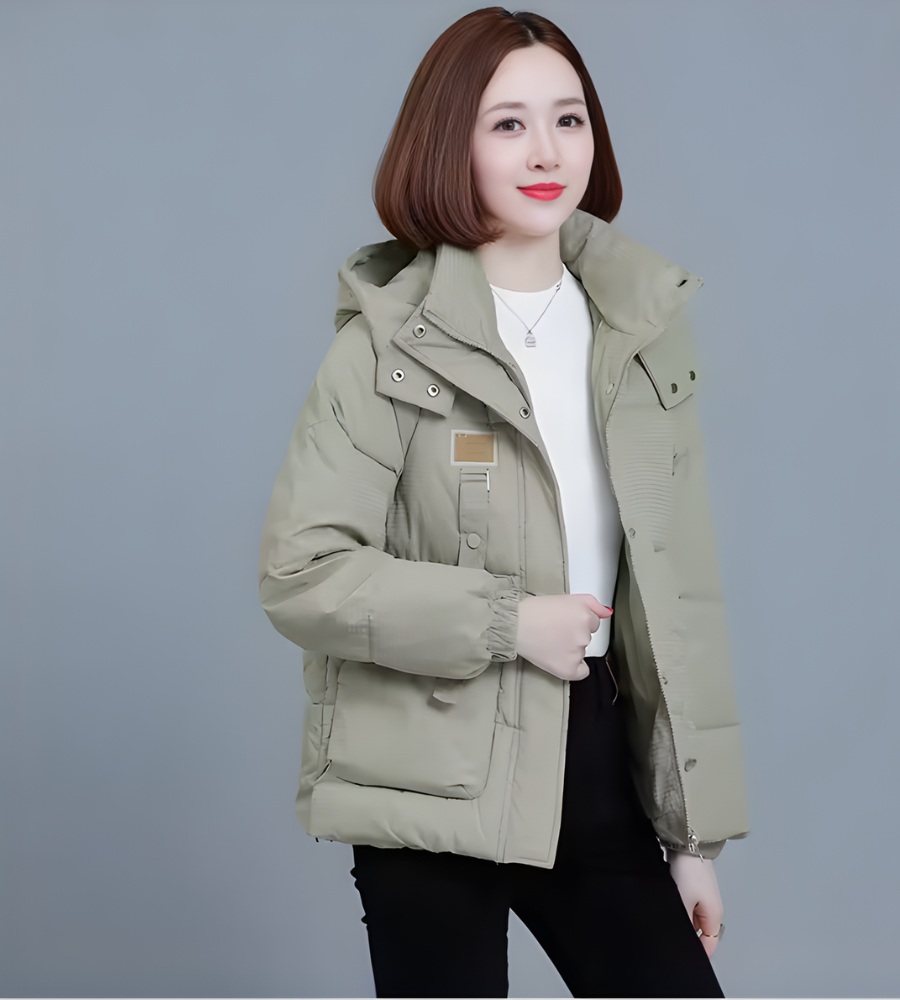 Waterproof Quilted Women's Winter Coat With Hood