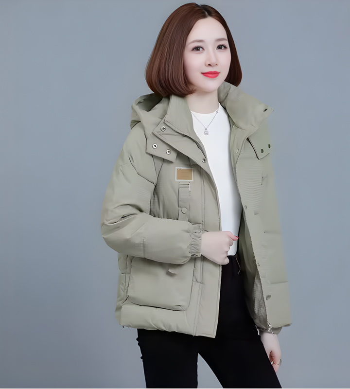 Waterproof Quilted Women's Winter Coat With Hood