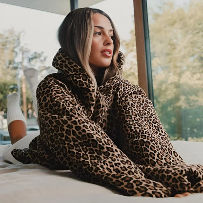 Luxe Oversized Dames Hoodie met Panter Print