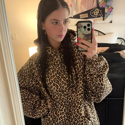 Luxe Oversized Dames Hoodie met Panter Print