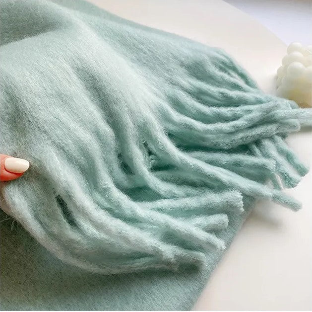 Luxe Zachte Dames Pastel Sjaal met Franjes