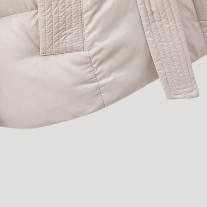 Warme Gewatteerde Dames Puffer Jas met Capuchon en Hoge Kraag