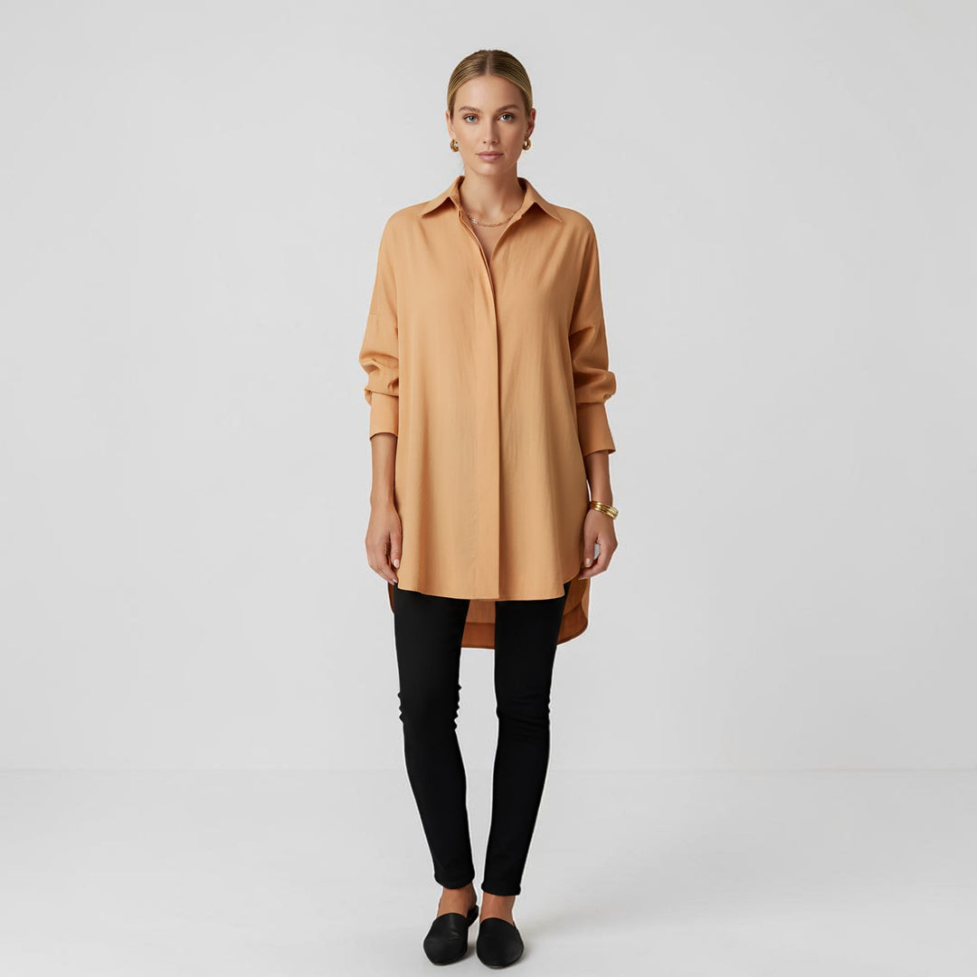 Lange Mouwen Blouse Dames | Moderne Losse Pasvorm