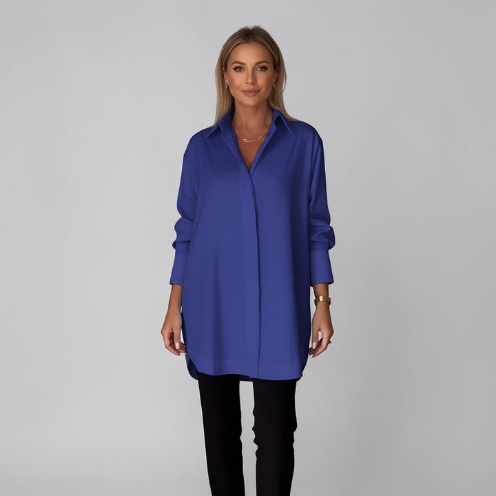 Lange Mouwen Blouse Dames | Moderne Losse Pasvorm