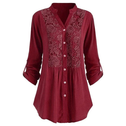 Jessicah | Elegante Tuniekblouse met Kantdetail
