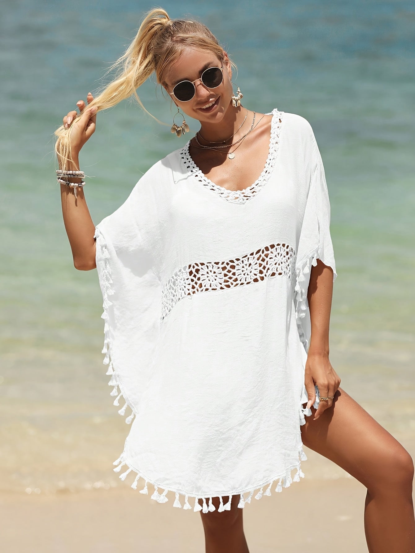 Ceola | Strandtuniek met Gehaakte Details