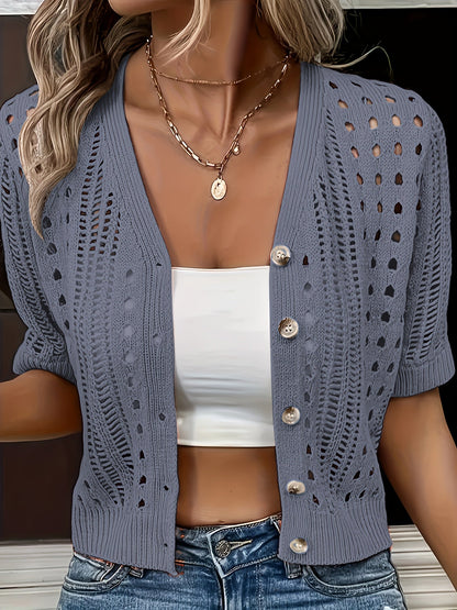 Reyne | Opengewerkte Korte Cardigan