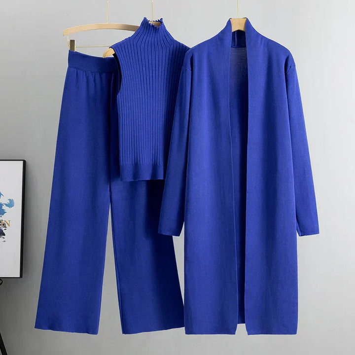 Soft and Comfortable Women's Set with Chic Long Coat